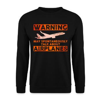 Flugzeugliebhaber Pilot Luftfahrt Aviatik Flugzeug - Unisex Pullover - Schwarz - Vorne - Alina (178cm) & Michal (187cm)