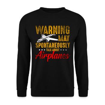 Fliegender Pilot Luftfahrt Aviatik Flugzeug - Unisex Pullover - Schwarz - Vorne - Alina (178cm) & Michal (187cm)