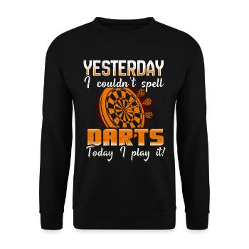 Dart player dart player gift - Unisex Sweatshirt - black - Front - Alina (178cm) & Michal (187cm)