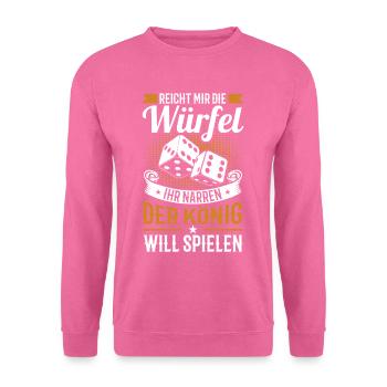 Donne-moi les dés, imbéciles le roi veut - Sweat-shirt Unisexe - rose - Devant