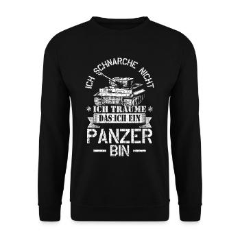 I don't snore I dream I'm a tank - Unisex Sweatshirt - black - Front - Alina (178cm) & Michal (187cm)