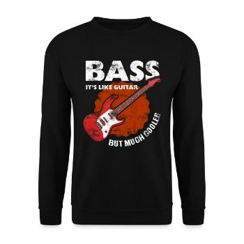 Bass Gitarrist Bassist Bass Spieler - Unisex Pullover - Schwarz - Vorne - Alina (178cm) & Michal (187cm)