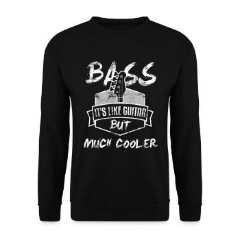 Bass Gitarrist Bassist Bass Spieler - Unisex Pullover - Schwarz - Vorne - Alina (178cm) & Michal (187cm)