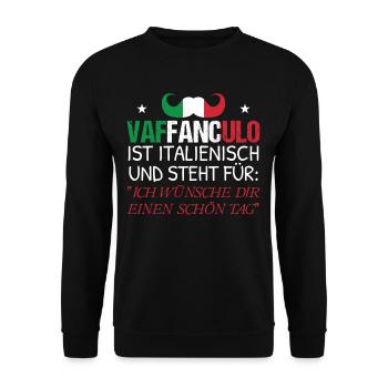 Italien Vaffanculo Lustiger Spruch - Unisex Pullover - Schwarz - Vorne - Alina (178cm) & Michal (187cm)