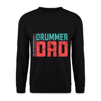 Schlagzeugspieler Schlagzeug Papa - Unisex Pullover - Schwarz - Vorne - Alina (178cm) & Michal (187cm)