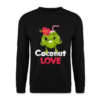 Kokosnuss Liebe - Unisex Pullover - Schwarz - Vorne - Alina (178cm) & Michal (187cm)