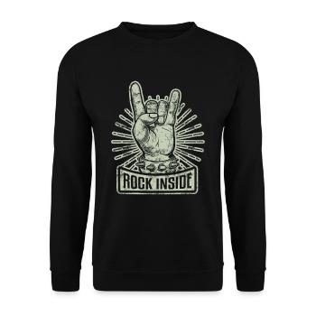 Rock & Roll Gitarren Spieler Rock and Roll - Unisex Pullover - Schwarz - Vorne - Alina (178cm) & Michal (187cm)