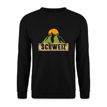 Montagnes suisses Alpes Suisse - Sweat-shirt Unisexe - noir - Devant - Alina (178cm) & Michal (187cm)