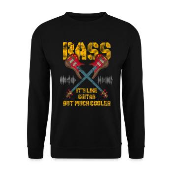 Bass Gitarrist Bassist Bass Spieler - Unisex Pullover - Schwarz - Vorne - Alina (178cm) & Michal (187cm)