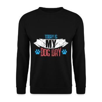 Amateur de chiens Langue canine - Sweat-shirt Unisexe - noir - Devant - Alina (178cm) & Michal (187cm)