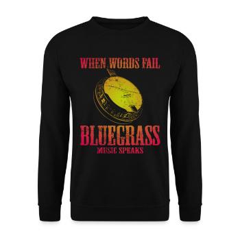 Bluegrass Banjo Gitarre - Unisex Pullover - Schwarz - Vorne - Alina (178cm) & Michal (187cm)