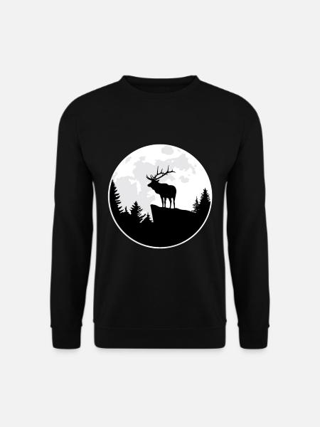 Elch Geschenk Hirsch Wild Natur Wald Hirsch - Unisex Pullover - Schwarz