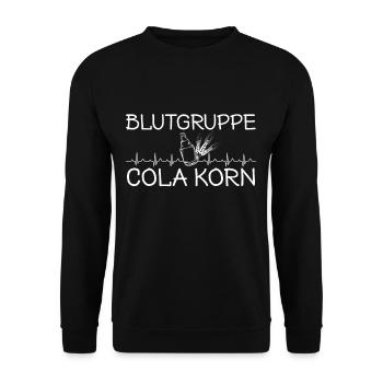 Blutgruppe Cola Korn - Unisex Pullover - Schwarz - Vorne - Alina (178cm) & Michal (187cm)