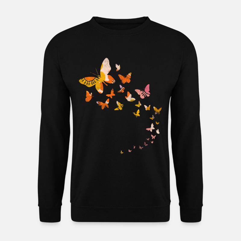 Jolies fleurs papillon - Sweat-shirt Unisexe - noir