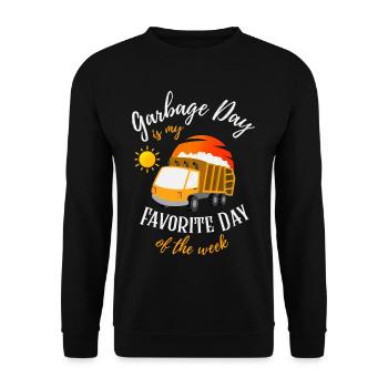 Garbage Day is my Favorite Day Of The Week graphic - Unisex Sweatshirt - black - Front - Alina (178cm) & Michal (187cm)