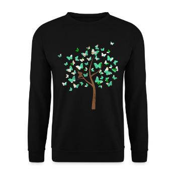 Papillon arbre avec des noeuds - Sweat-shirt Unisexe - noir - Devant - Alina (178cm) & Michal (187cm)
