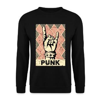 Punk Vintage Teufelshorn Punks - Unisex Pullover - Schwarz - Vorne - Alina (178cm) & Michal (187cm)