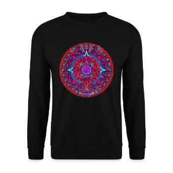 Calendrier aztèque Mexique Culture Histoire - Sweat-shirt Unisexe - noir - Devant - Alina (178cm) & Michal (187cm)
