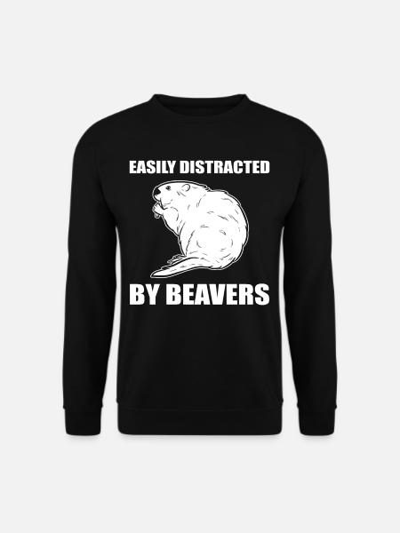 Leicht abgelenkt von Biber Beaver Nagetet - Unisex Pullover - Schwarz