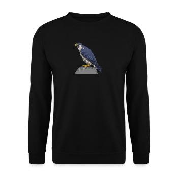 Peregrine Falcon I Bird of Prey Falcon Pickling Motif for - Unisex Sweatshirt - black - Front - Alina (178cm) & Michal (187cm)