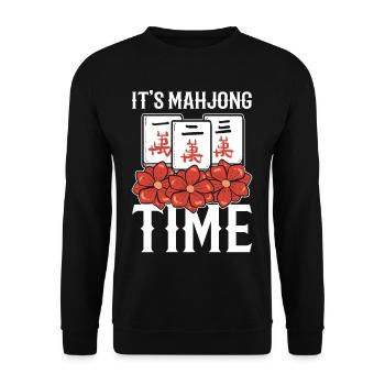 Es ist Mahjong Time Mahjong Mom - Unisex Pullover - Schwarz - Vorne - Alina (178cm) & Michal (187cm)