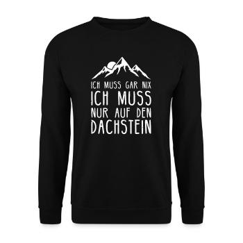 Dachstein I Gletscher Österreich Motiv für - Unisex Pullover - Schwarz - Vorne - Alina (178cm) & Michal (187cm)