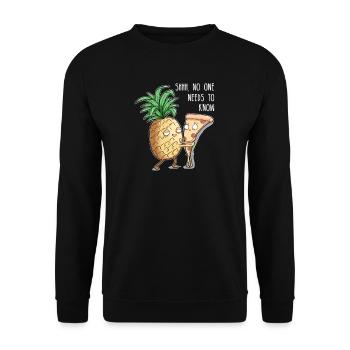 Pizza Hawaii I Ananas Pizzeria Motiv für - Unisex Pullover - Schwarz - Vorne - Alina (178cm) & Michal (187cm)