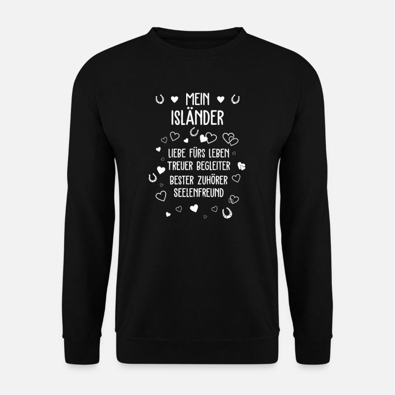 Mein Isländer I Pony Pferde Spruch Motiv für - Unisex Pullover - Schwarz