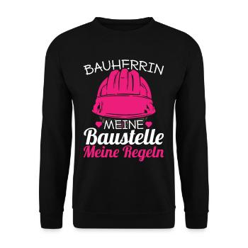 Bauherrin Meine Baustelle Meine Regeln bauherr - Unisex Pullover - Schwarz - Vorne - Alina (178cm) & Michal (187cm)