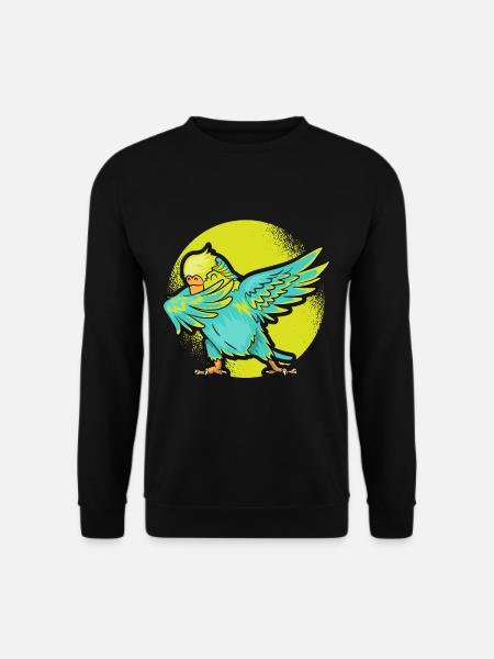Wellensittich Dabbing Vogel Nymphensittich - Unisex Pullover - Schwarz