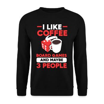Board Games I Like Coffee Board Games & Maybe 3 - Unisex Sweatshirt - black - Front - Alina (178cm) & Michal (187cm)