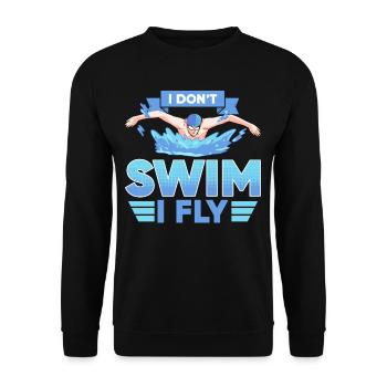 I Do not Swim I Fly Funny Swimming Pool Swim - Sweat-shirt Unisexe - noir - Devant - Alina (178cm) & Michal (187cm)