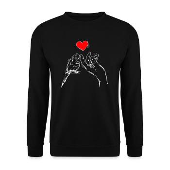 Budgerigar I Parakeet Bird Budgie Motif for - Unisex Sweatshirt - black - Front - Alina (178cm) & Michal (187cm)