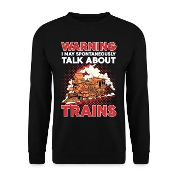 Locomotive Warning I May Spontaneously Talk About - Sweat-shirt Unisexe - noir - Devant - Alina (178cm) & Michal (187cm)