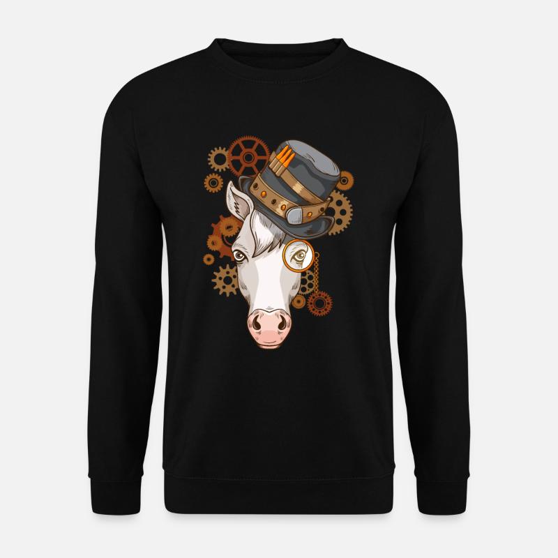Steampunk Geschenk Männer Pferdezüchter Pferde - Unisex Pullover - Schwarz