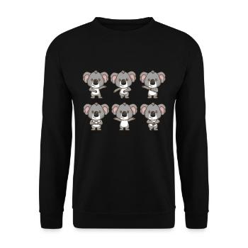 Koala Gift Women Australie Eucalyptus Koala - Sweat-shirt Unisexe - noir - Devant - Alina (178cm) & Michal (187cm)