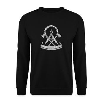 Charpentier symbole I armoiries de corporation Motif pour - Sweat-shirt Unisexe - noir - Devant - Alina (178cm) & Michal (187cm)