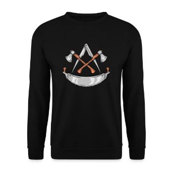 Charpentier symbole I armoiries de corporation Motif pour - Sweat-shirt Unisexe - noir - Devant - Alina (178cm) & Michal (187cm)
