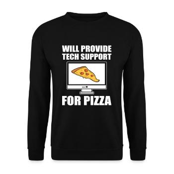 Will Provide Tech Support For Pizza Tech Support - Unisex Pullover - Schwarz - Vorne - Alina (178cm) & Michal (187cm)