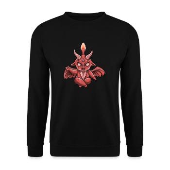 Baphomet Baby I Hail Satan Goth Goat Head Satanic - Unisex Sweatshirt - black - Front - Alina (178cm) & Michal (187cm)