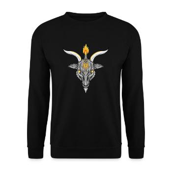 Baphomet I Hail Satan Goth Goat Head Satanic - Unisex Sweatshirt - black - Front - Alina (178cm) & Michal (187cm)