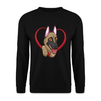 Belgian Malinois Belgian Shepherd Dog - Unisex Sweatshirt - black - Front - Alina (178cm) & Michal (187cm)