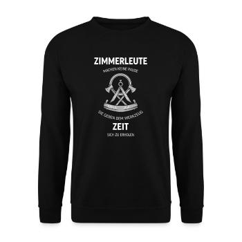 Zimmermann Spruchl I Zunft Wappen Motiv für - Unisex Pullover - Schwarz - Vorne - Alina (178cm) & Michal (187cm)