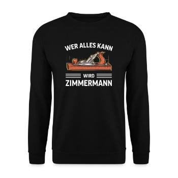 Zimmermann Spruchl I Zunft Wappen Motiv für - Unisex Pullover - Schwarz - Vorne - Alina (178cm) & Michal (187cm)