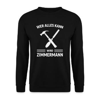 Zimmermann Spruchl I Zunft Wappen Motiv für - Unisex Pullover - Schwarz - Vorne - Alina (178cm) & Michal (187cm)
