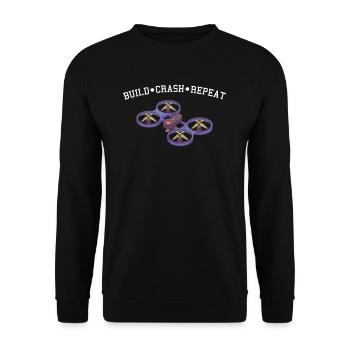 Construire Crash Repeat I Drone FPV Motif pour - Sweat-shirt Unisexe - noir - Devant - Alina (178cm) & Michal (187cm)