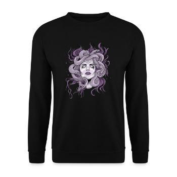 Medusa Griechische Mythologie Gott Göttin Grieche - Unisex Pullover - Schwarz - Vorne - Alina (178cm) & Michal (187cm)
