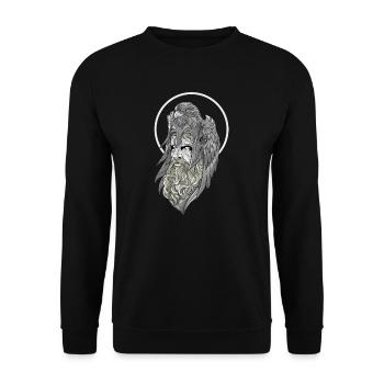 Hades Cerberus Hölle Mythologie Gott Todes Tod - Unisex Pullover - Schwarz - Vorne - Alina (178cm) & Michal (187cm)