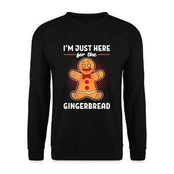 I'm Just Here For The Gingerbread Gingerbread Man - Unisex Pullover - Schwarz - Vorne - Alina (178cm) & Michal (187cm)