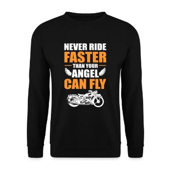 Ne roulez jamais plus vite que votre ange ne peut faire voler des anges - Sweat-shirt Unisexe - noir - Devant - Alina (178cm) & Michal (187cm)